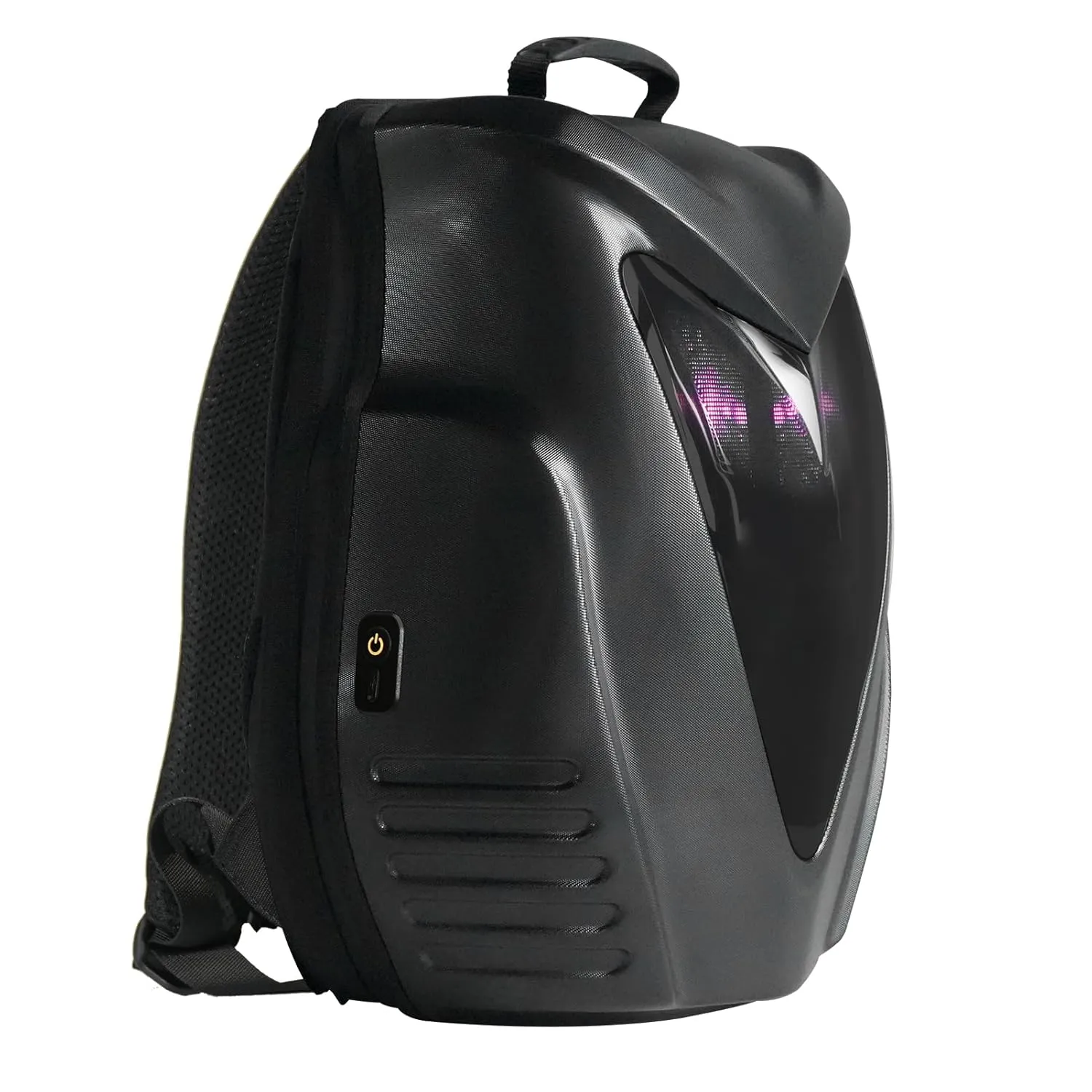 LED Backpack Programmable Color Laptop Portable Motorcycle Cycling Large Capacity Water Proof Hard Case Owl Eye 56x40 Px