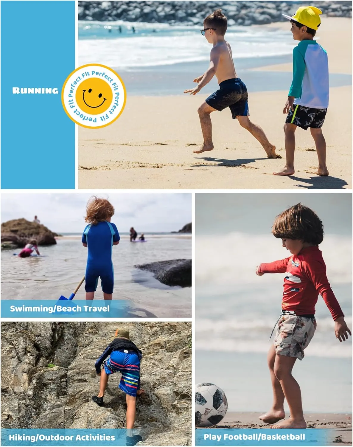 maamgic Boys' UPF 50  Long Sleeve Rashguard Kids UV Sun Protection Swim Shirts Toddler Athletic Swimwear Surf Tops Quick Dry