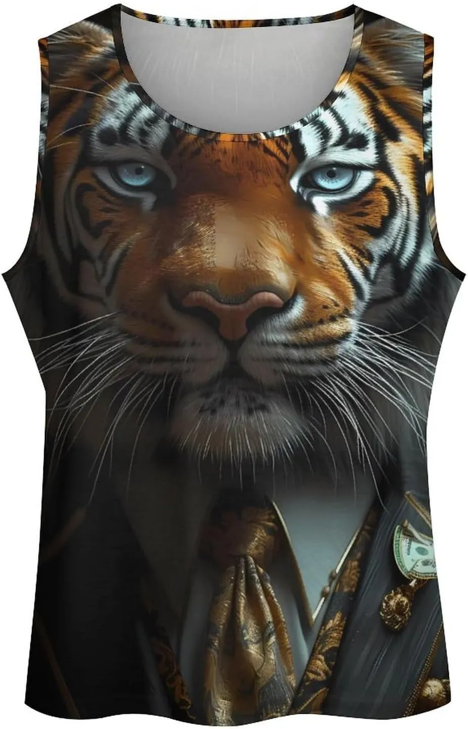 MARSVOVO Mens Cool Tiger Tank Tops Vintage Y2K 2024 Novelty Graffiti Sleeveless Shirt Trendy Soft Cotton Sportswear
