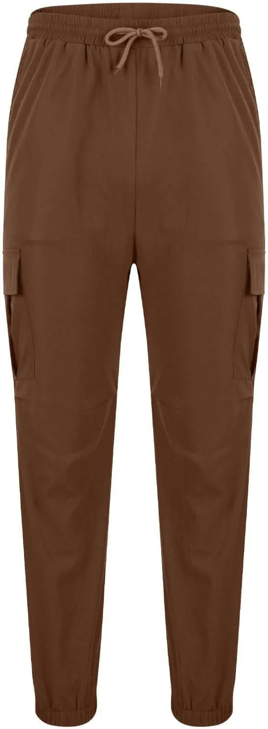 Men Joggers Pants with Pockets Slim Fit Baggy Chino Cinch Bottom Cargo Sweatpants Casual Workout Outdoor Sweat Pants