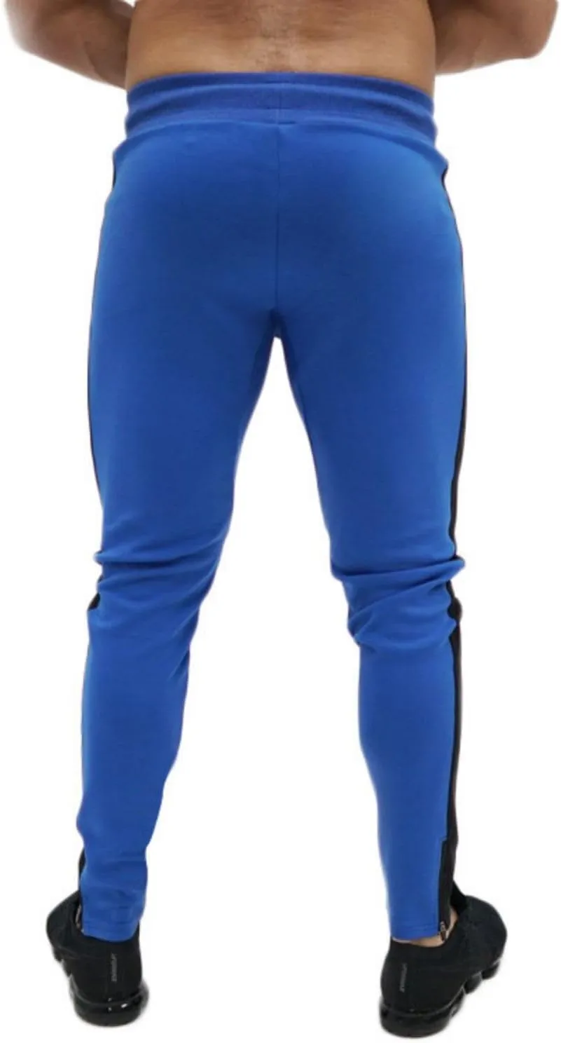 Mens Athletic Pants Casual Drawstring Elastic Waist Slim Fit Sweatpants Stripe Splicing Gym Track Workout Trousers