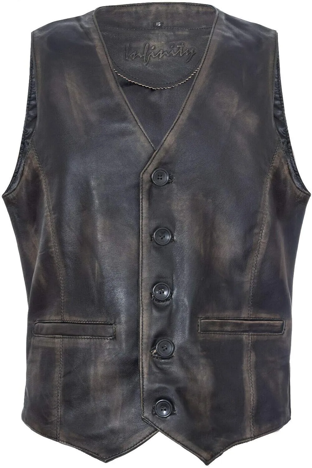 Mens Black Leather Waistcoat Casual Classic Formal Traditional Gilet Vest