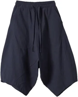 Men's Capri Pants Drop Crotch Baggy Cropped Trousers Harajuku Style Harem Pants Joggers Pants