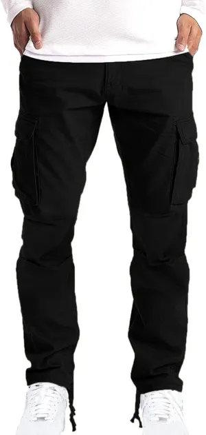 Men's Cargo Pants Slim Fit Casual Stretchy Sweatpants Active Athletic Fashion Jogger Hiking Pants Military Combat Pants