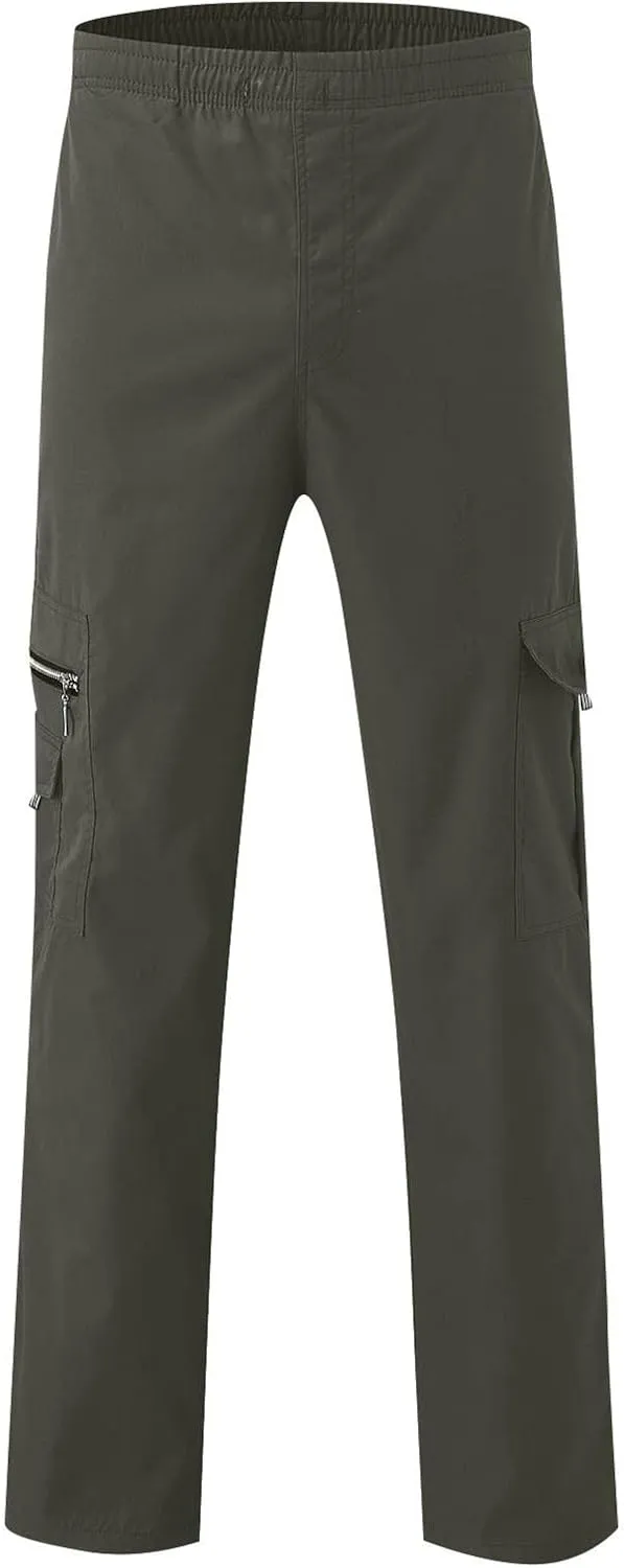 Men's Casual Multi-Pocket Loose Straight-Leg Work Pants Outdoor Fit Pants Fitness Pants