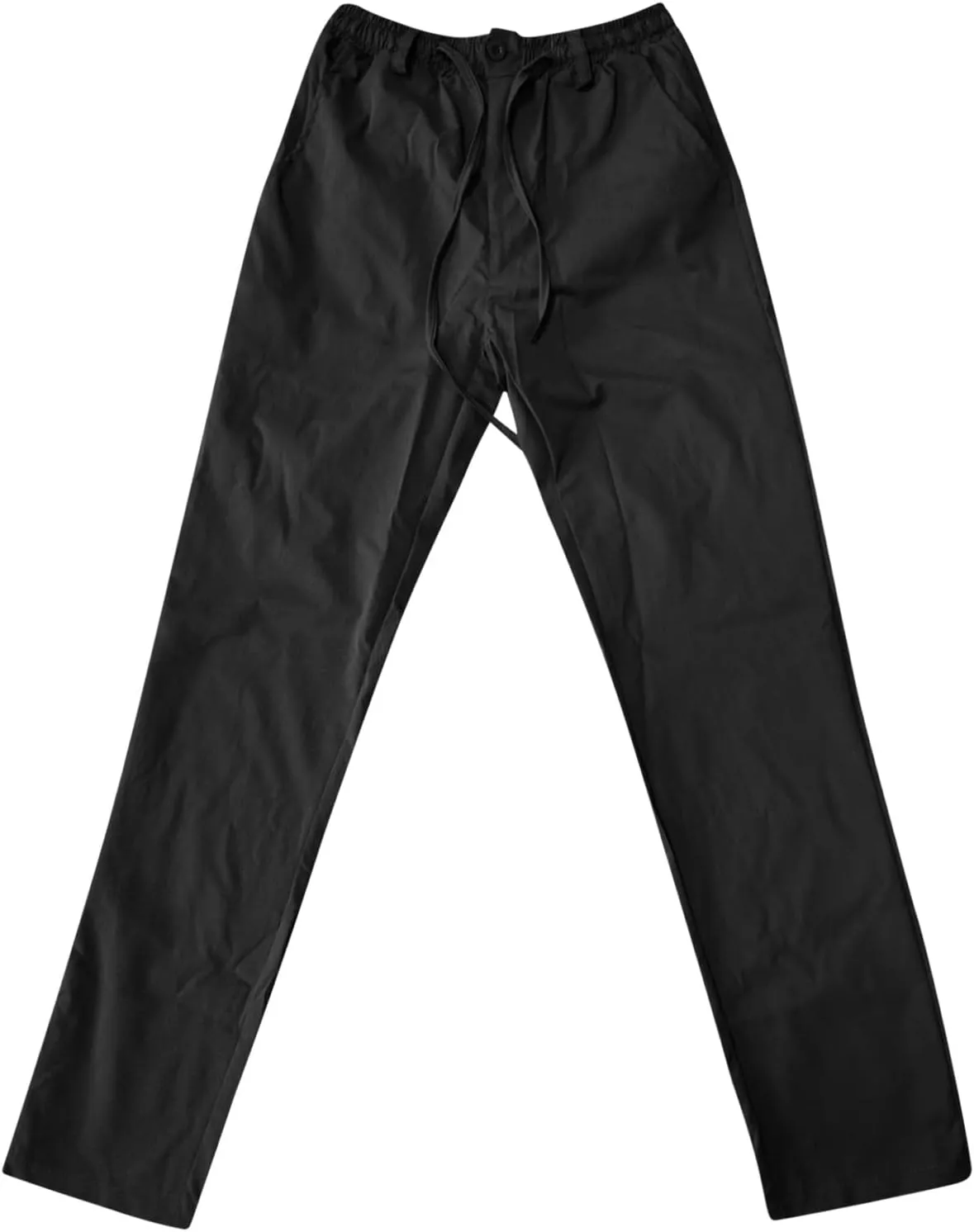 Men's Chino Pants Slim Fit Drawstring Elastic Waist Flat Front Stretch Straight Leg Pants Business Golf Casual Suit Pants