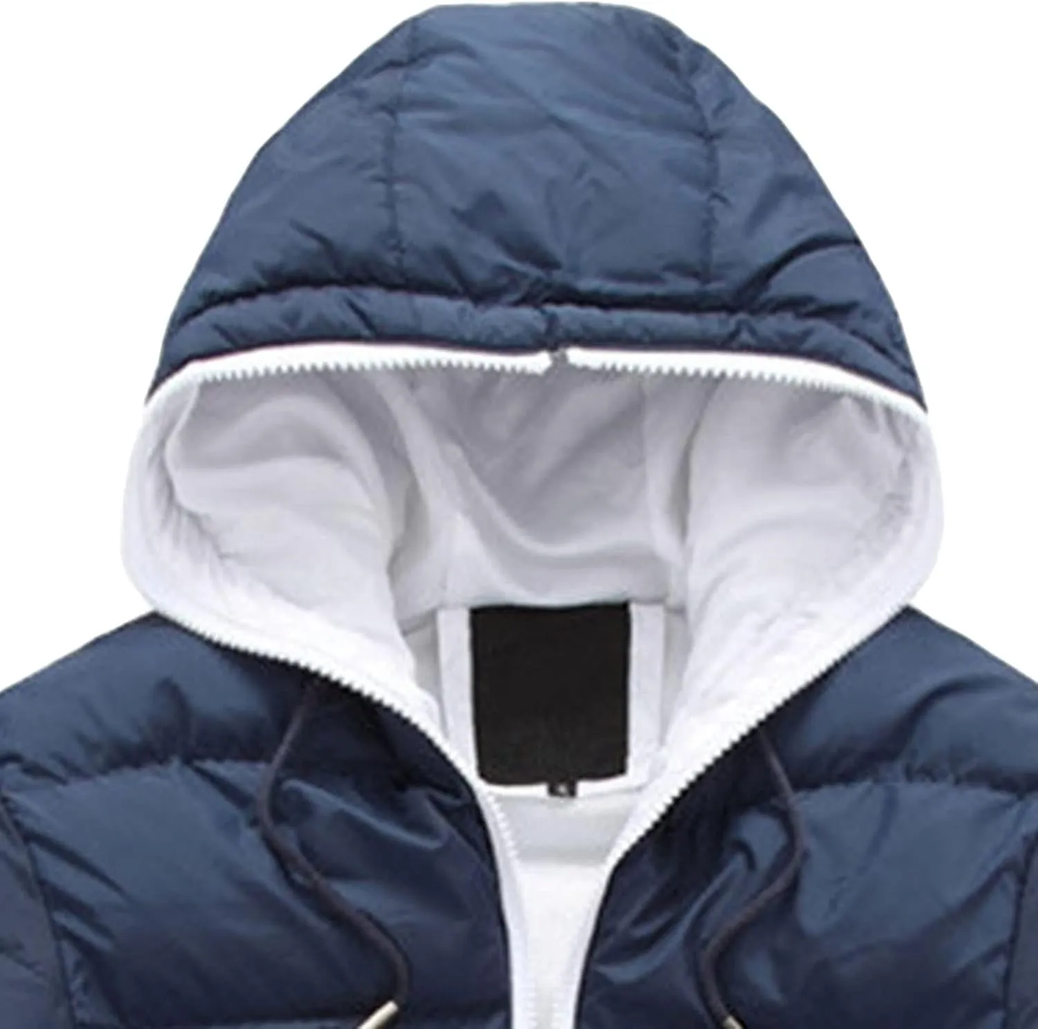Men's Color Winter Hooded Jacket Casual Warm Cotton-Padded Jacket Coat Male Quilted Thick Hooded Jacket With Hood