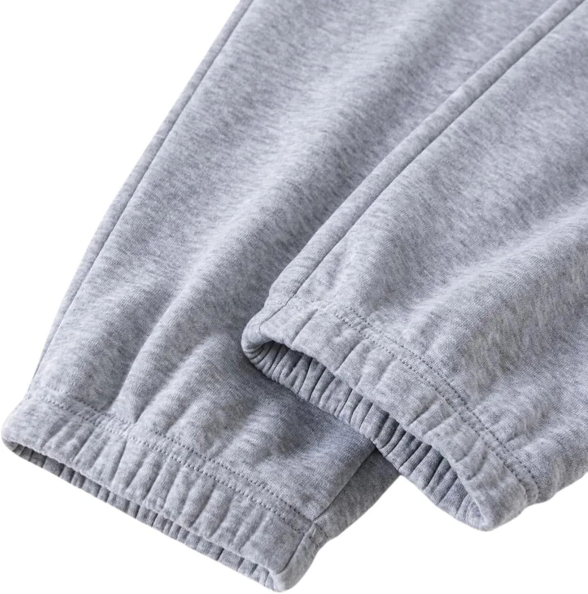 Mens Fleece Sweatpants Cotton Elastic Bottom Joggers with Pockets Active Athletic Baggy Running Sweat Pants