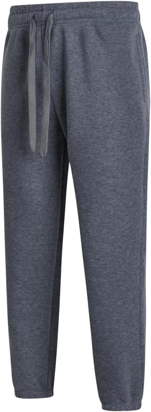 Mens Fleece Sweatpants Cotton Elastic Bottom Joggers with Pockets Active Athletic Baggy Running Sweat Pants