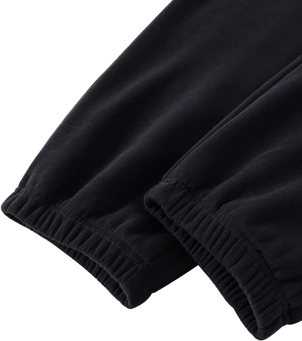 Mens Fleece Sweatpants Cotton Elastic Bottom Joggers with Pockets Active Athletic Baggy Running Sweat Pants