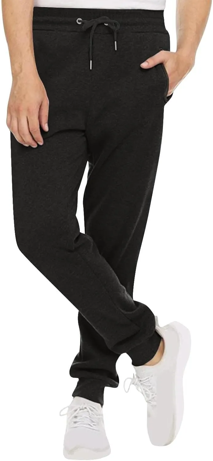 Mens Joggers Slim Fit Casual Elastic Sweatpants Athletic Sports Running Pants Activities Trousers with Zipper Pockets