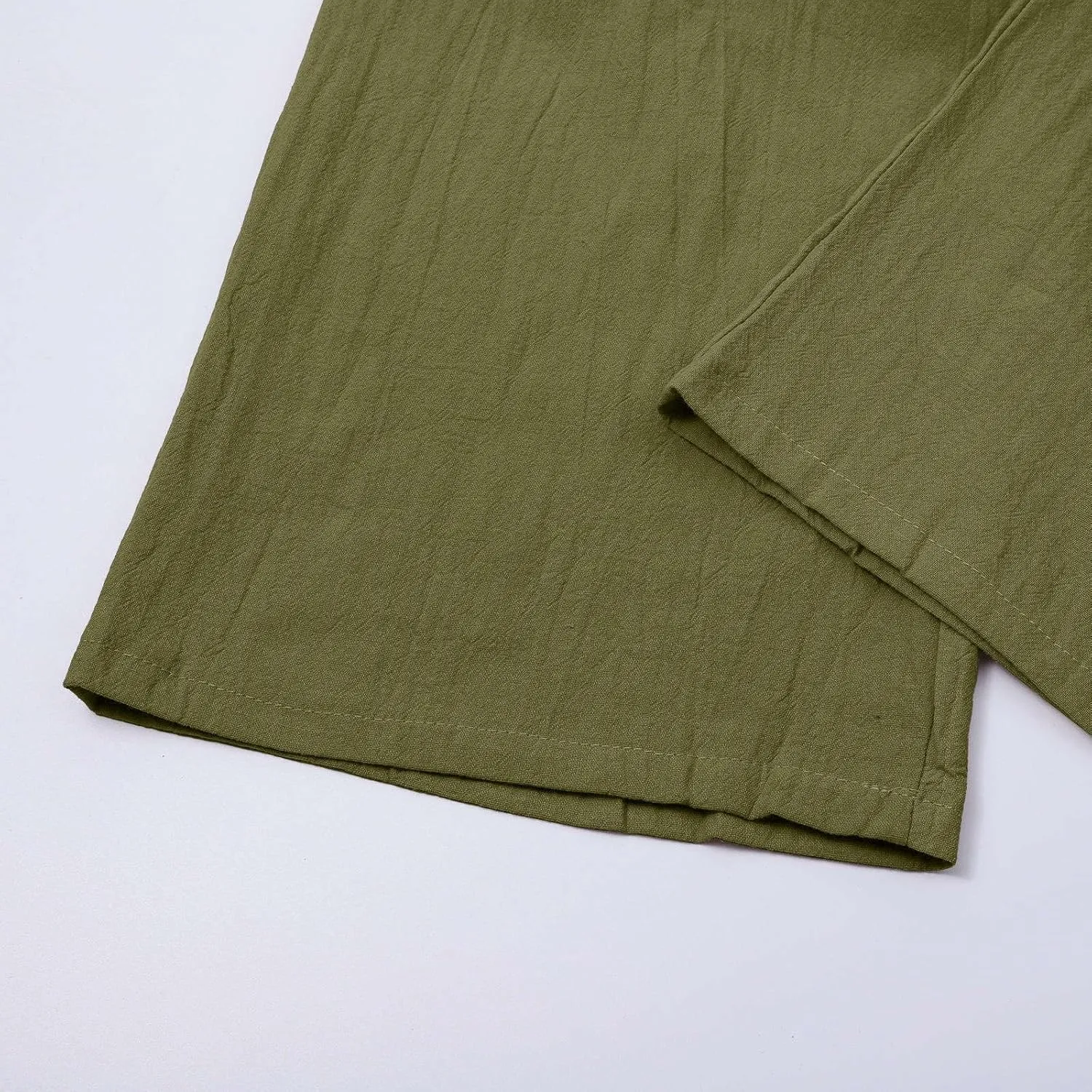 Men's Linen Cargo Pants Solid Casual Lightweight Pant with Multi Pockets Plus Size Drawstring Holiday Streetwear Big and Tall