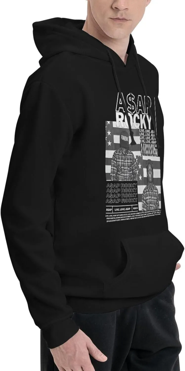 Mens Long Sleeve Tops Hooded Sweatshirt, Quick-Dry Fleece Pullover Hooded