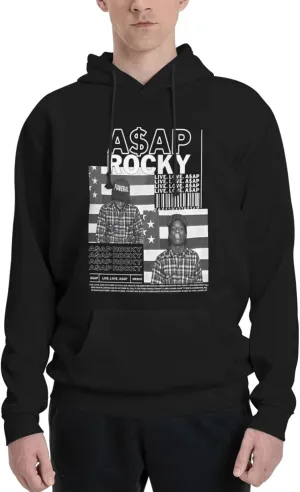 Mens Long Sleeve Tops Hooded Sweatshirt, Quick-Dry Fleece Pullover Hooded