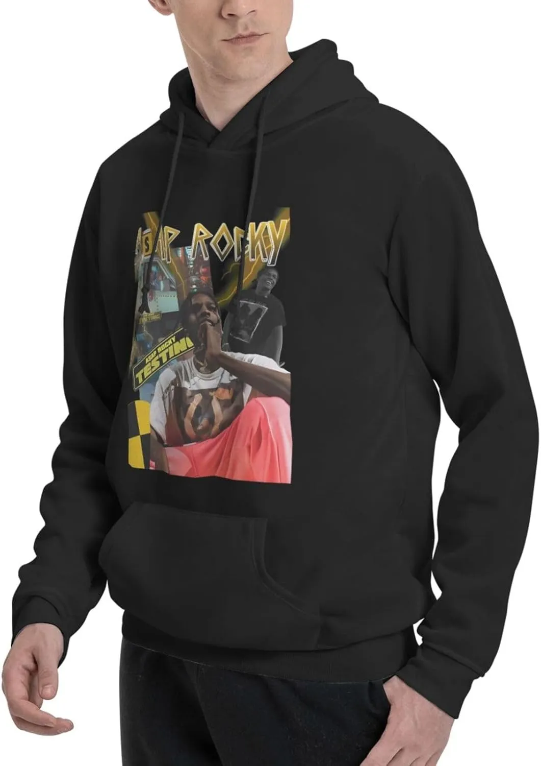 Mens Long Sleeve Tops Hooded Sweatshirt, Quick-Dry Fleece Pullover Hooded