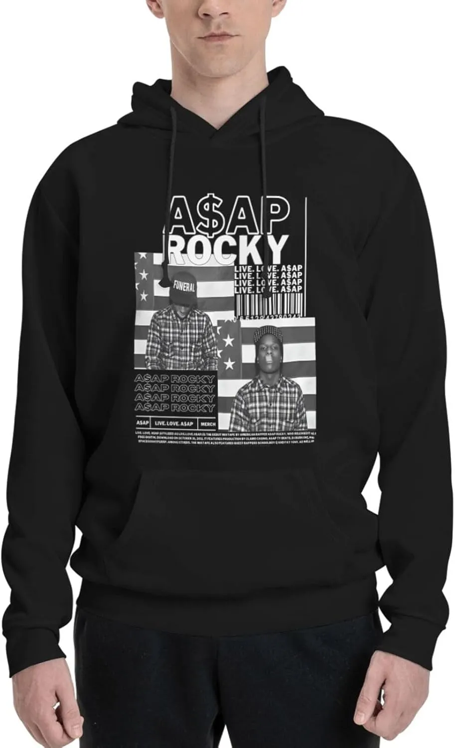 Mens Long Sleeve Tops Hooded Sweatshirt, Quick-Dry Fleece Pullover Hooded