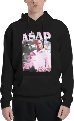 Mens Long Sleeve Tops Hooded Sweatshirt, Quick-Dry Fleece Pullover Hooded