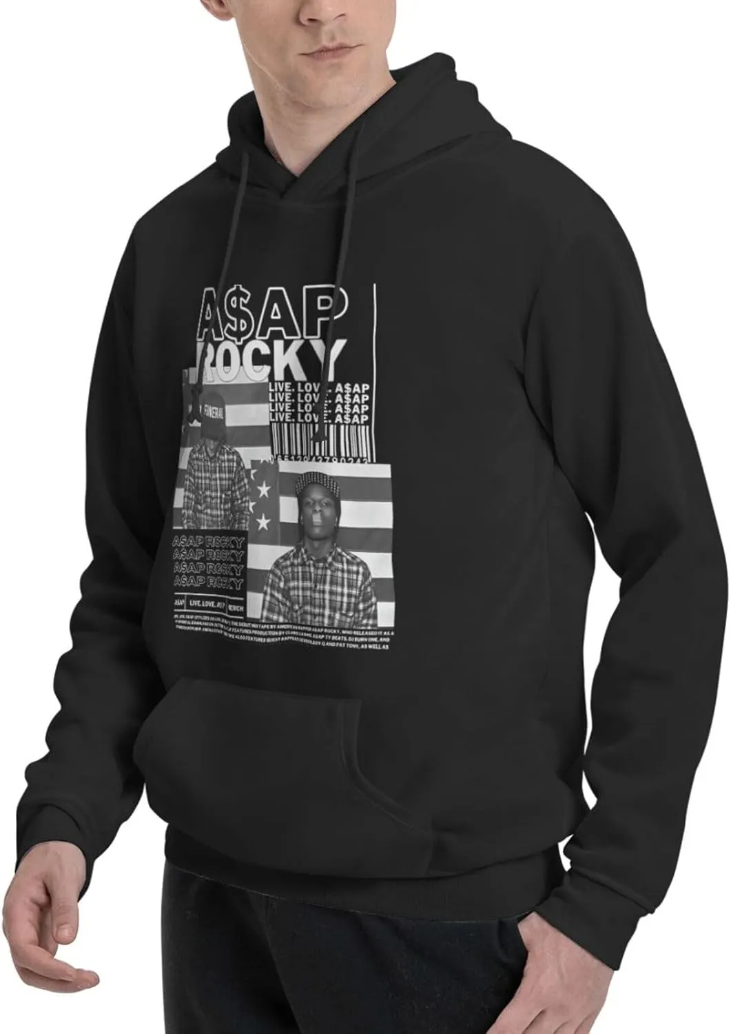 Mens Long Sleeve Tops Hooded Sweatshirt, Quick-Dry Fleece Pullover Hooded