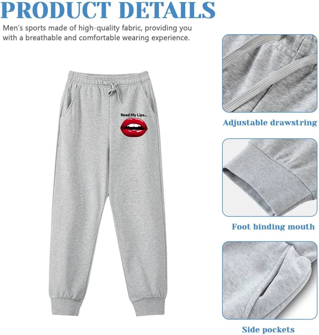 Men's Sweatpants Read My Hot Red Lips Quick-Dry Performance Sports Pants