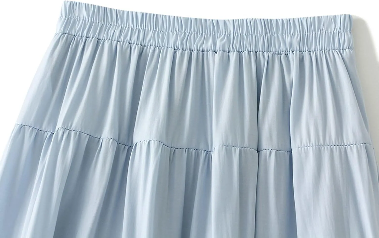 Midi Skirt for Women HIgh Waist A-line Summer Skirts Pleated Tiered Flowy Swing Beach Skirt