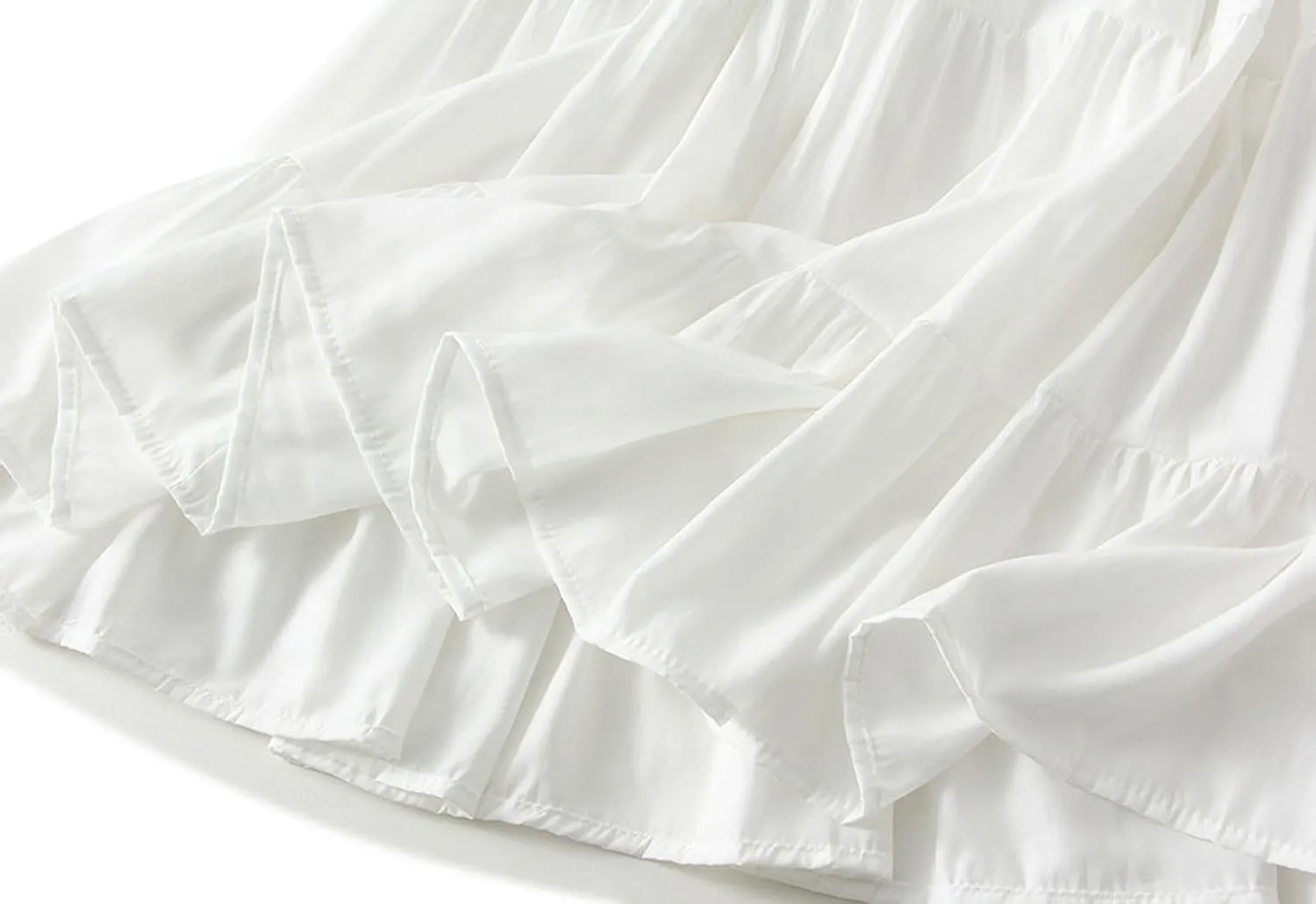 Midi Skirt for Women HIgh Waist A-line Summer Skirts Pleated Tiered Flowy Swing Beach Skirt