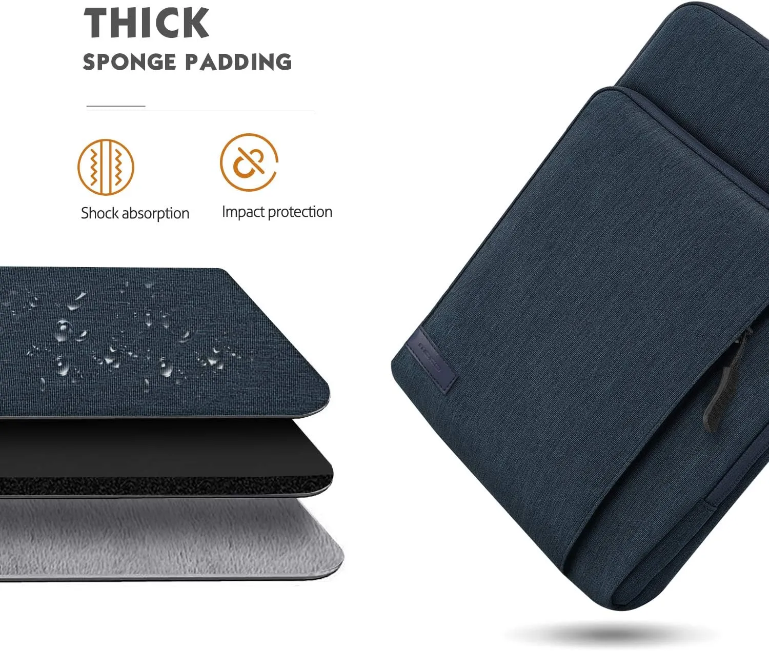 MoKo Laptop Sleeve Bag for 13.3-14 Inch, Notebook Carrying Case with Pocket Fits New MacBook Pro M3/M2 14" /13" M2/M1 Pro/M1 Max 14.2 2023-2021/Air 13.6" M2 2022, Surface Pro 9/8 13", Indigo