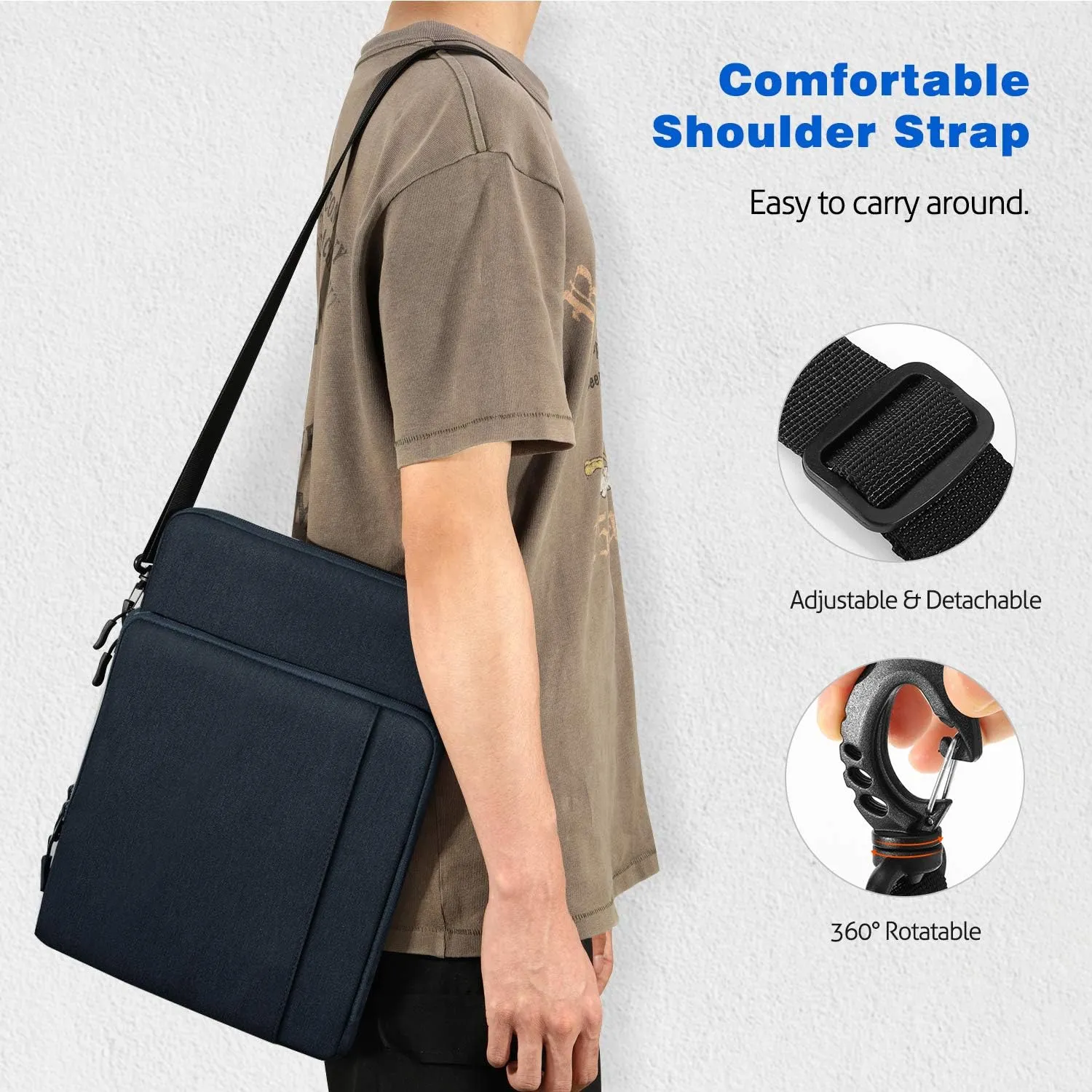 MoKo Laptop Sleeve Bag for 13.3-14 Inch, Notebook Carrying Case with Pocket Fits New MacBook Pro M3/M2 14" /13" M2/M1 Pro/M1 Max 14.2 2023-2021/Air 13.6" M2 2022, Surface Pro 9/8 13", Indigo