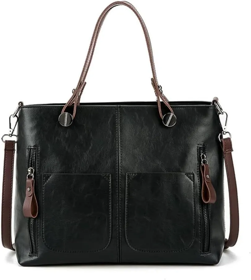 Multi Pockets Crossbody Retro Hobo Shoulder Top Handle Handbag Purse for Work Womens Tote Handbag