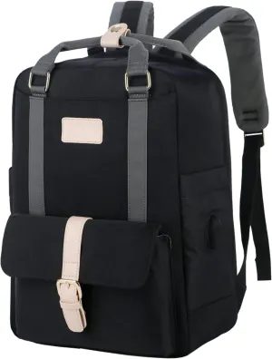 Nordace Eclat Smart Travel Backpack for Men & Women with USB Charging Port, Water Resistant - Light & Durable Laptop for Everyday, Hiking, Work - 15.6 Inch (Black)