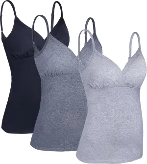 Nursing Tops Tank Shirt Cami Sleep Bra for Maternity and Breastfeeding