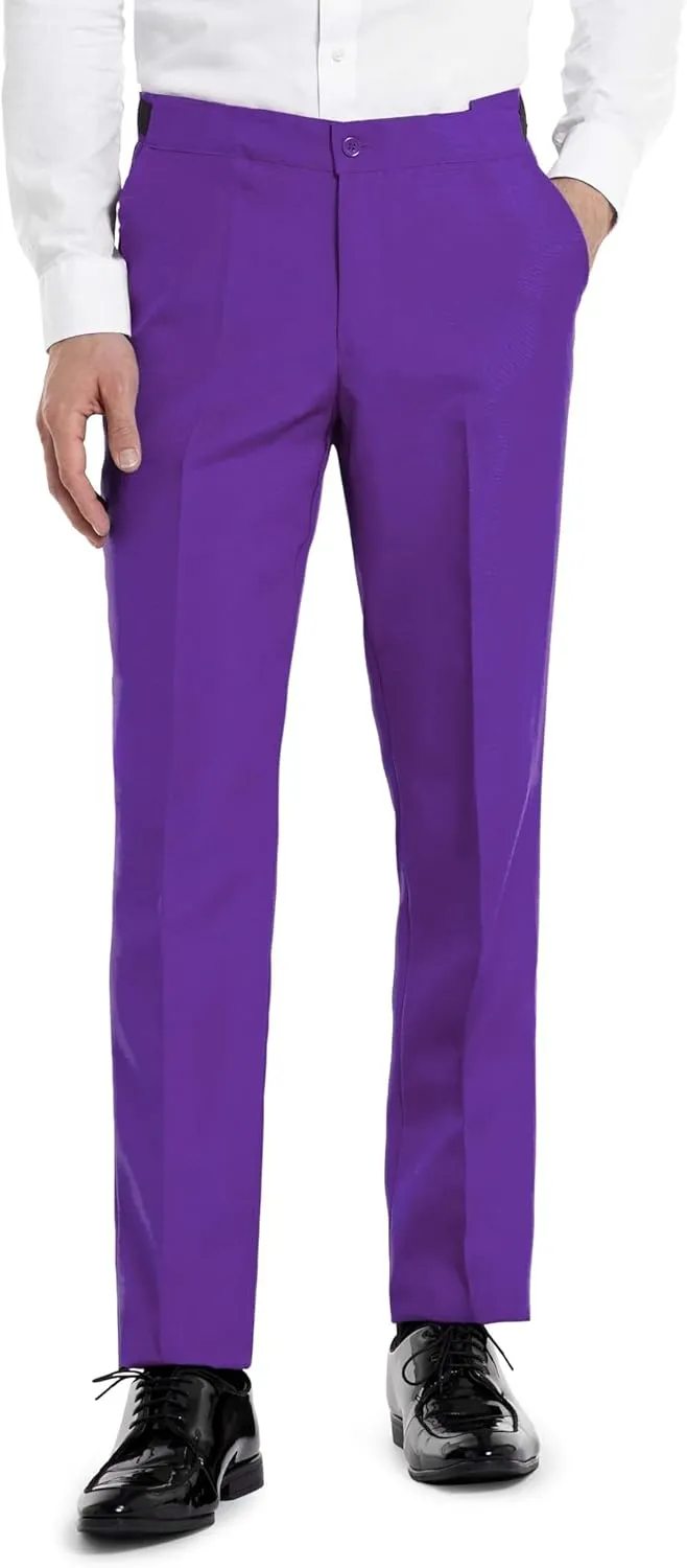 Offstream Men's Party Costume - 2 Piece Solid Color Outfit for Halloween Party with Jacket - Pants & Tie