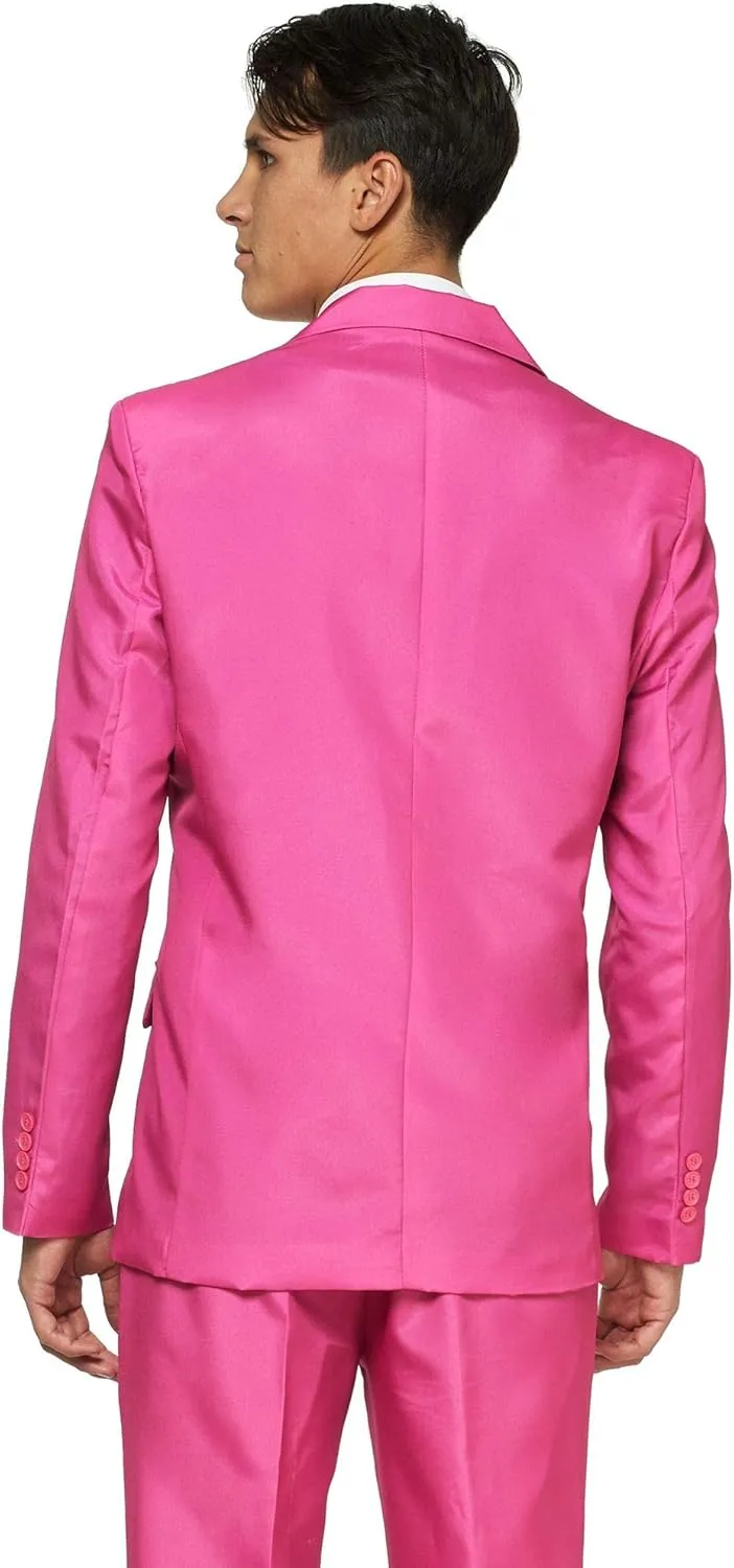 Offstream Men's Party Costume - 2 Piece Solid Color Outfit for Halloween Party with Jacket - Pants & Tie
