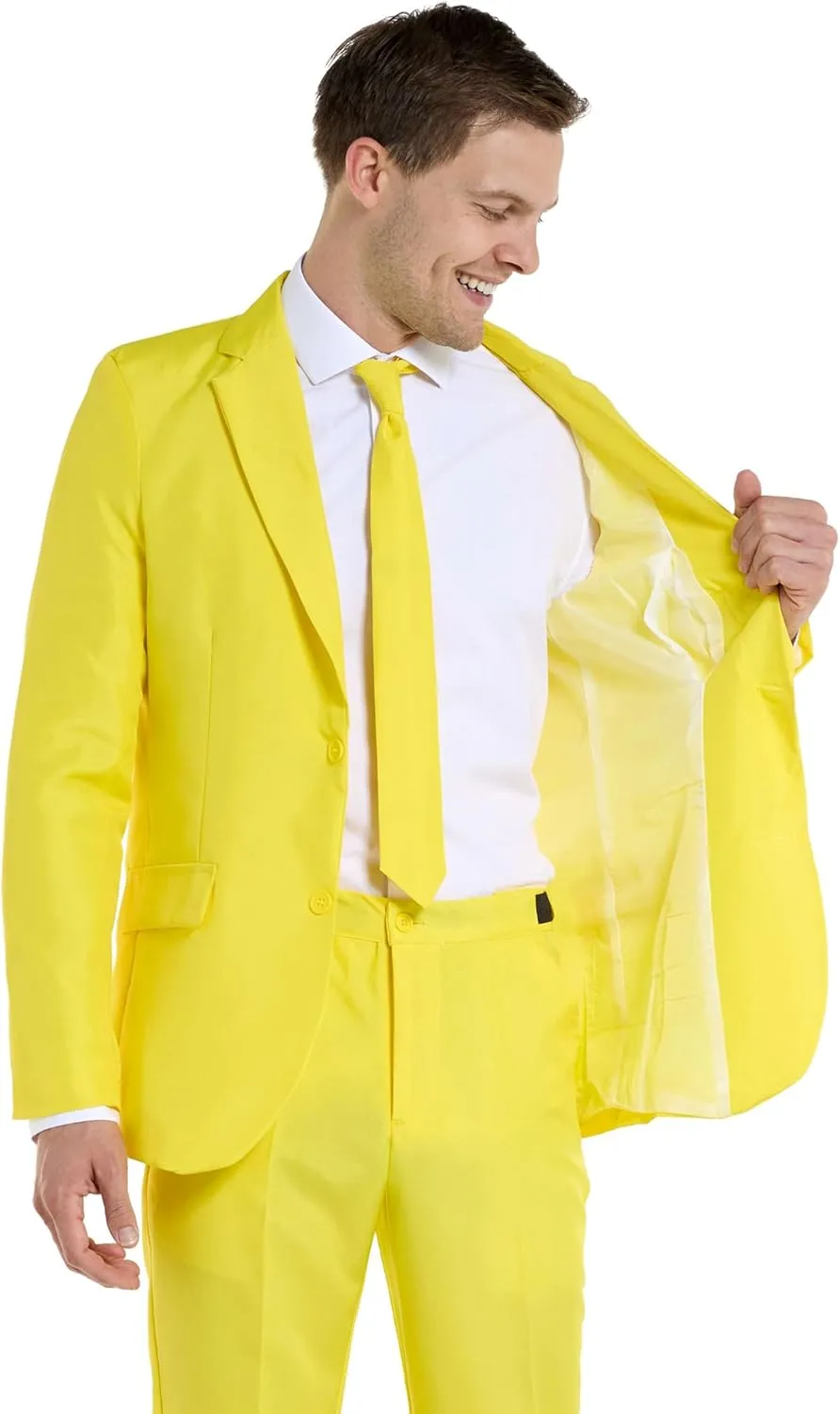 Offstream Men's Party Costume - 2 Piece Solid Color Outfit for Halloween Party with Jacket - Pants & Tie