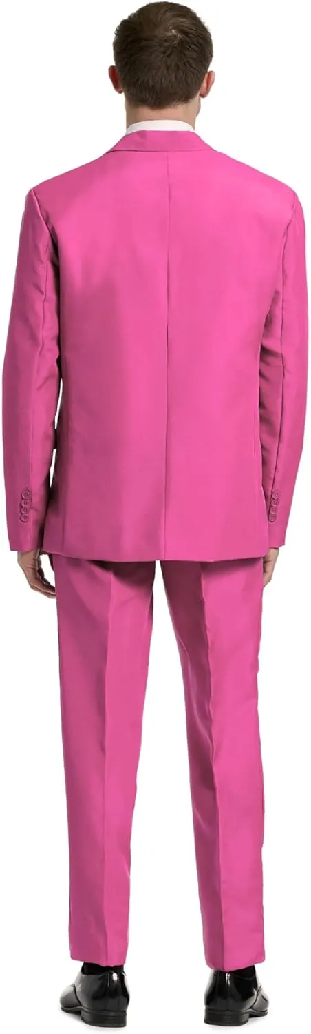 Offstream Men's Party Costume - 2 Piece Solid Color Outfit for Halloween Party with Jacket - Pants & Tie