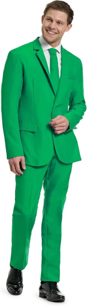 Offstream Men's Party Costume - 2 Piece Solid Color Outfit for Halloween Party with Jacket - Pants & Tie