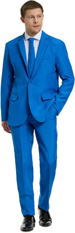 Offstream Men's Party Costume - 2 Piece Solid Color Outfit for Halloween Party with Jacket - Pants & Tie