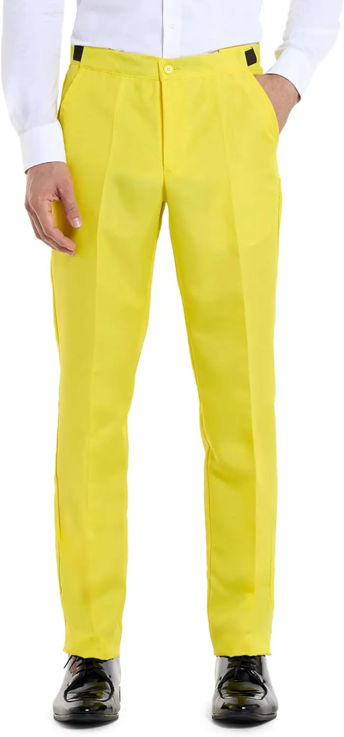 Offstream Men's Party Costume - 2 Piece Solid Color Outfit for Halloween Party with Jacket - Pants & Tie