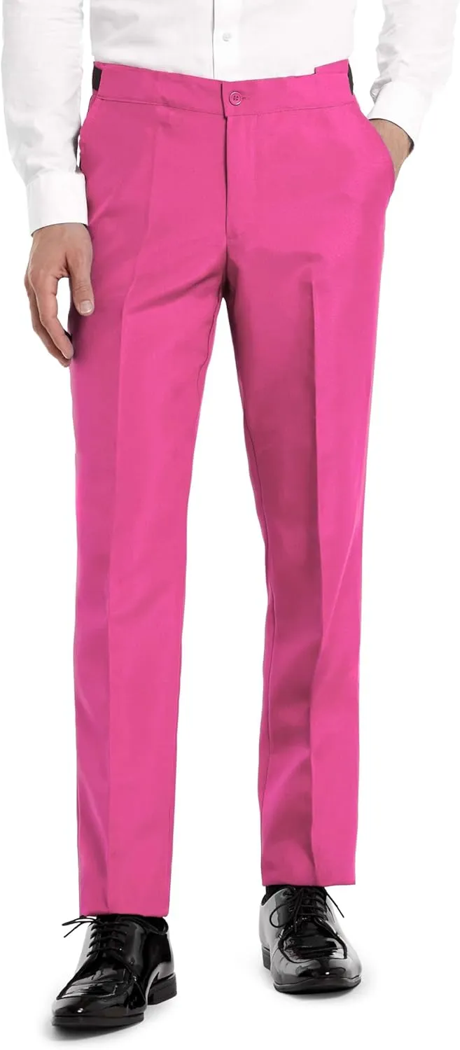 Offstream Men's Party Costume - 2 Piece Solid Color Outfit for Halloween Party with Jacket - Pants & Tie