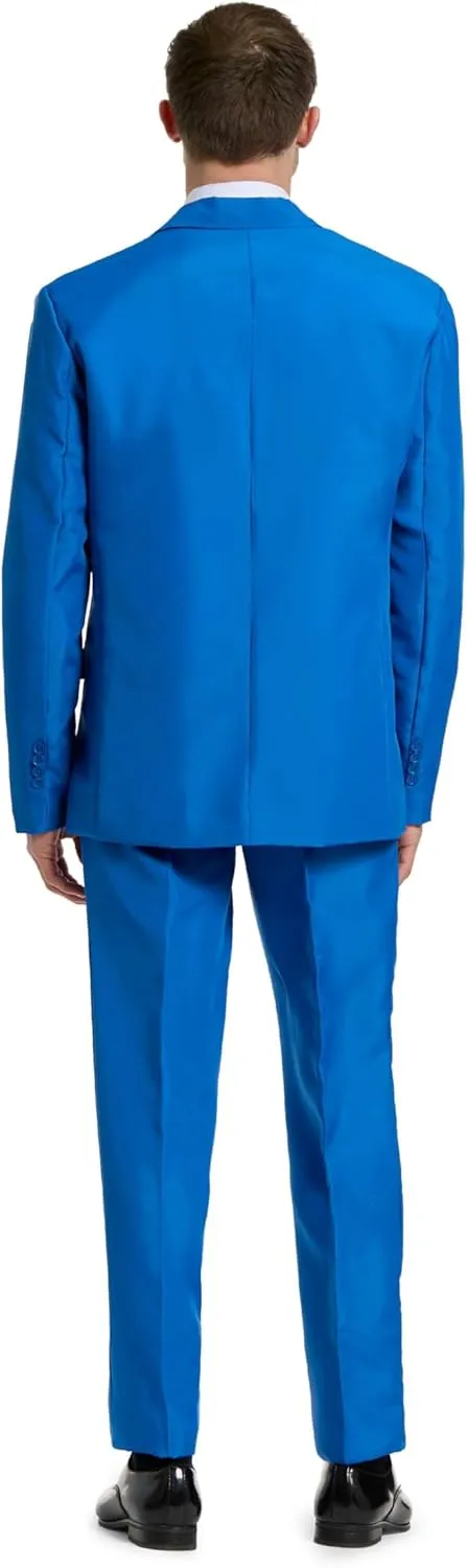 Offstream Men's Party Costume - 2 Piece Solid Color Outfit for Halloween Party with Jacket - Pants & Tie