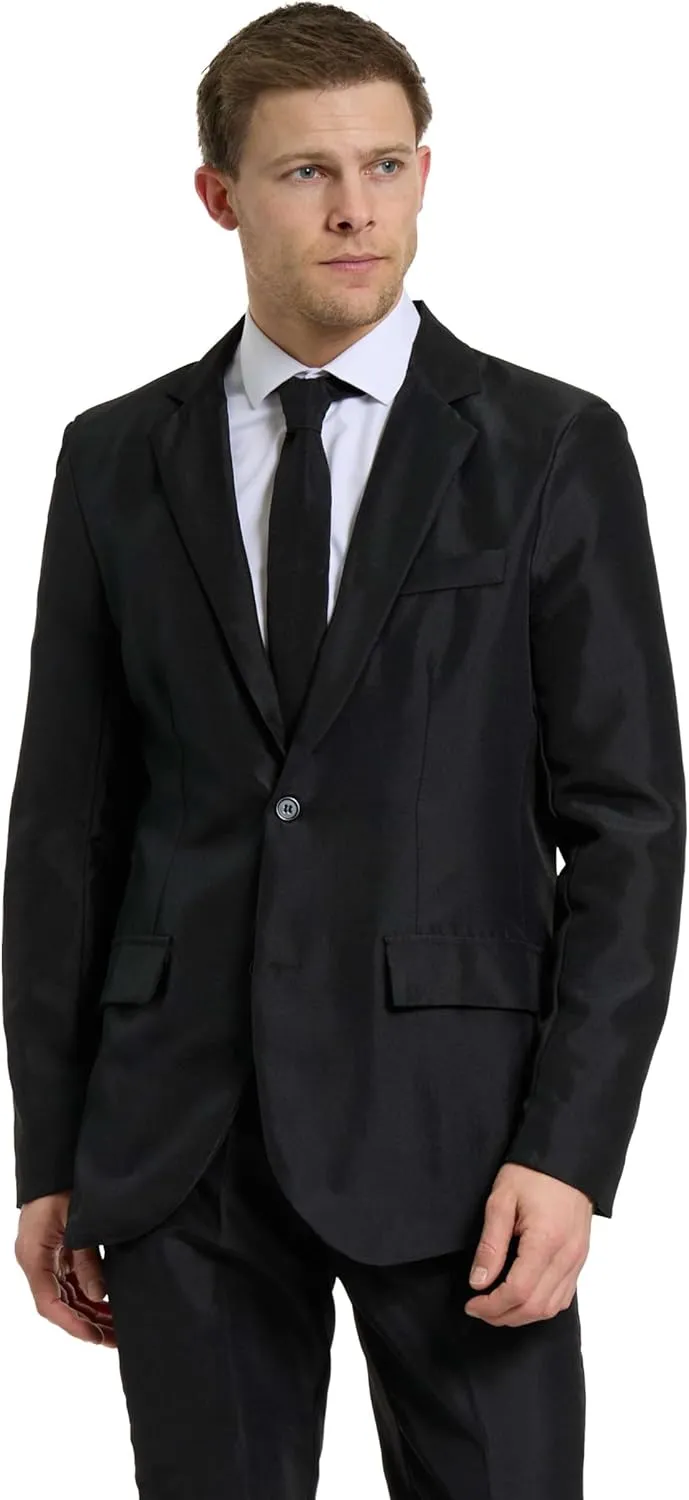 Offstream Men's Party Costume - 2 Piece Solid Color Outfit for Halloween Party with Jacket - Pants & Tie