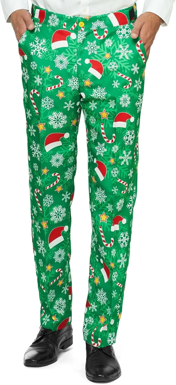Offstream Men's Party Costumes - Christmas Theme Party Suits - Slim Fit - Includes Matching Blazer Jacket, Pants & Tie