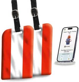 [Pack 2] tag8 Austria Flag Smart Luggage tag |Trendy Luggage tag ID Identification | Suitcase Tag | Fashionable Digital Name tag | Airline Compliant, SITA World Tracer Code Enabled | Gift idea
