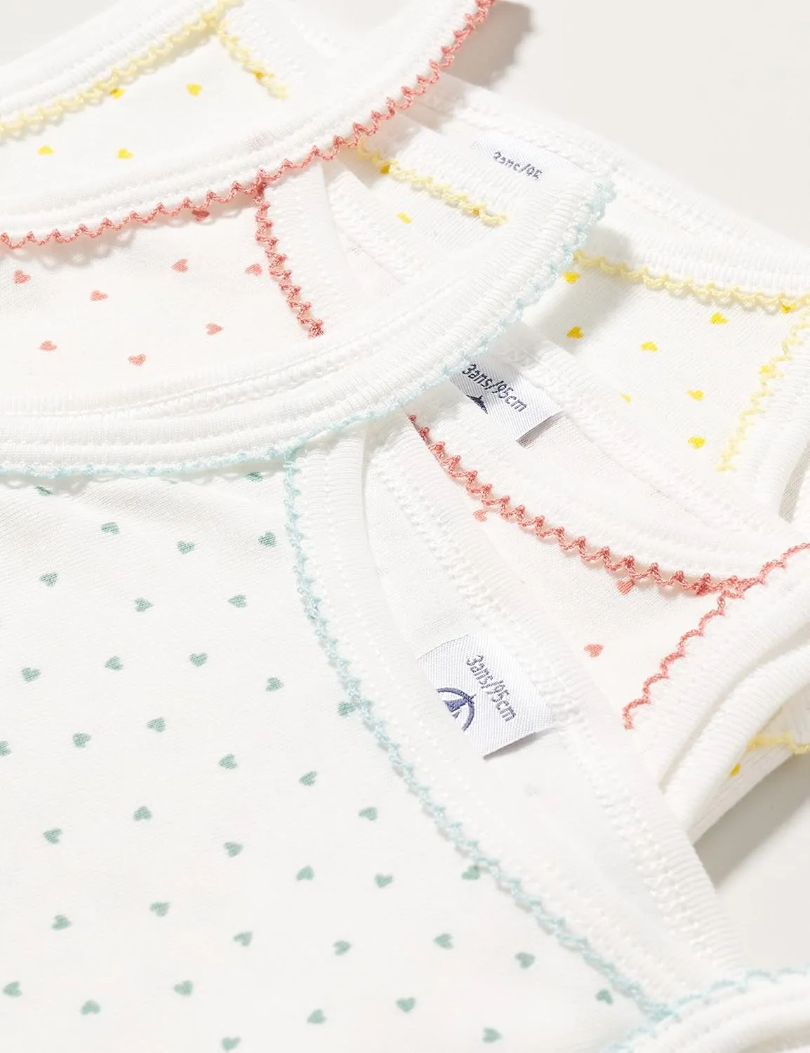 Petit Bateau Girls' Cotton and Linen Blend Strappy Vest Tops - 3-Pack Style A04CS Sizes 3-12 Years