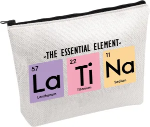 PWHAOO Latina Power Makeup Bag Latina Educated Cosmetic Bag Latina Mom Gift Latina Pride Gift (Latina Educated B)