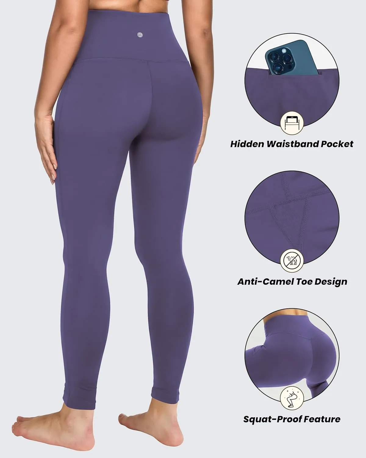 QUEENIEKE Workout Leggings for Women 27" - Ultra High Waisted Tummy Control Yoga Pants Butt Lifting Gym Training Tight