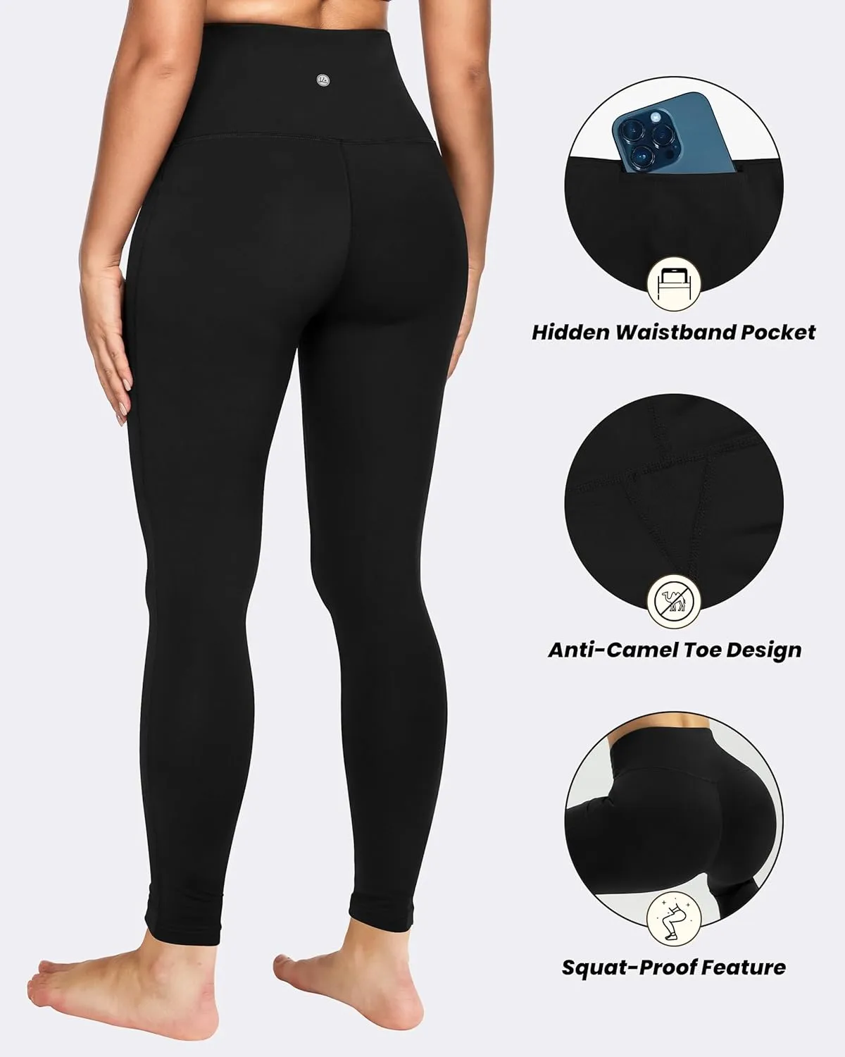QUEENIEKE Workout Leggings for Women 27" - Ultra High Waisted Tummy Control Yoga Pants Butt Lifting Gym Training Tight