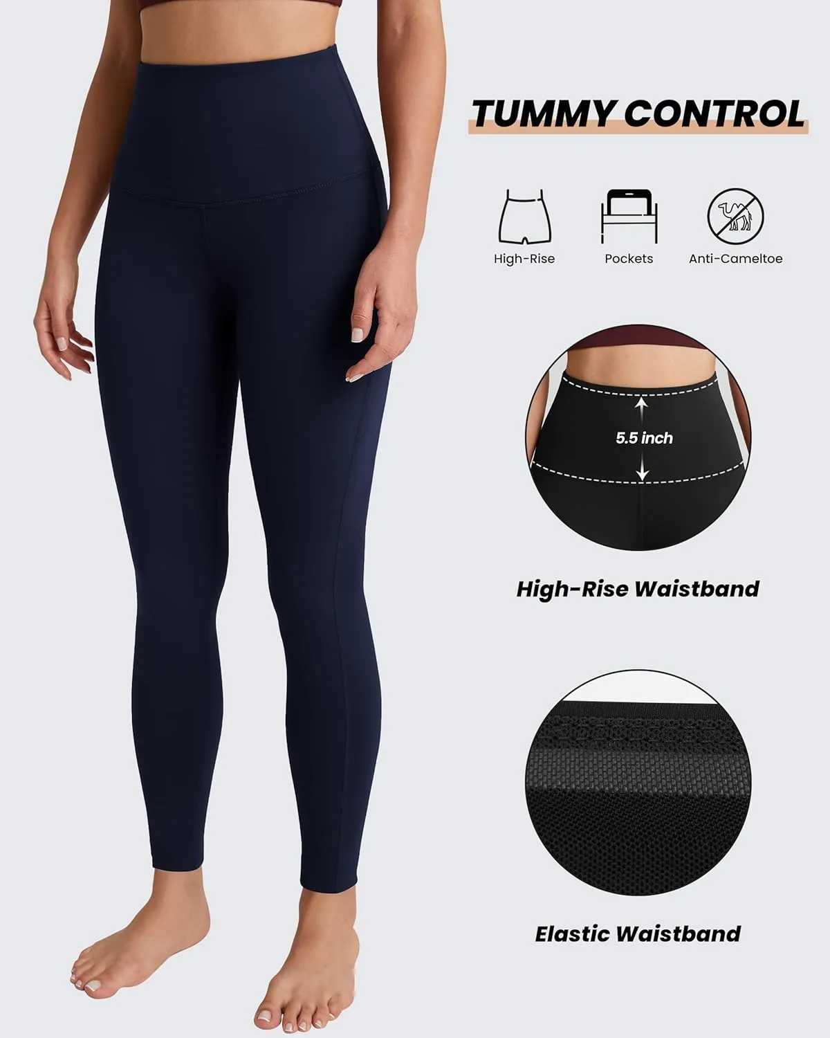 QUEENIEKE Workout Leggings for Women 27" - Ultra High Waisted Tummy Control Yoga Pants Butt Lifting Gym Training Tight