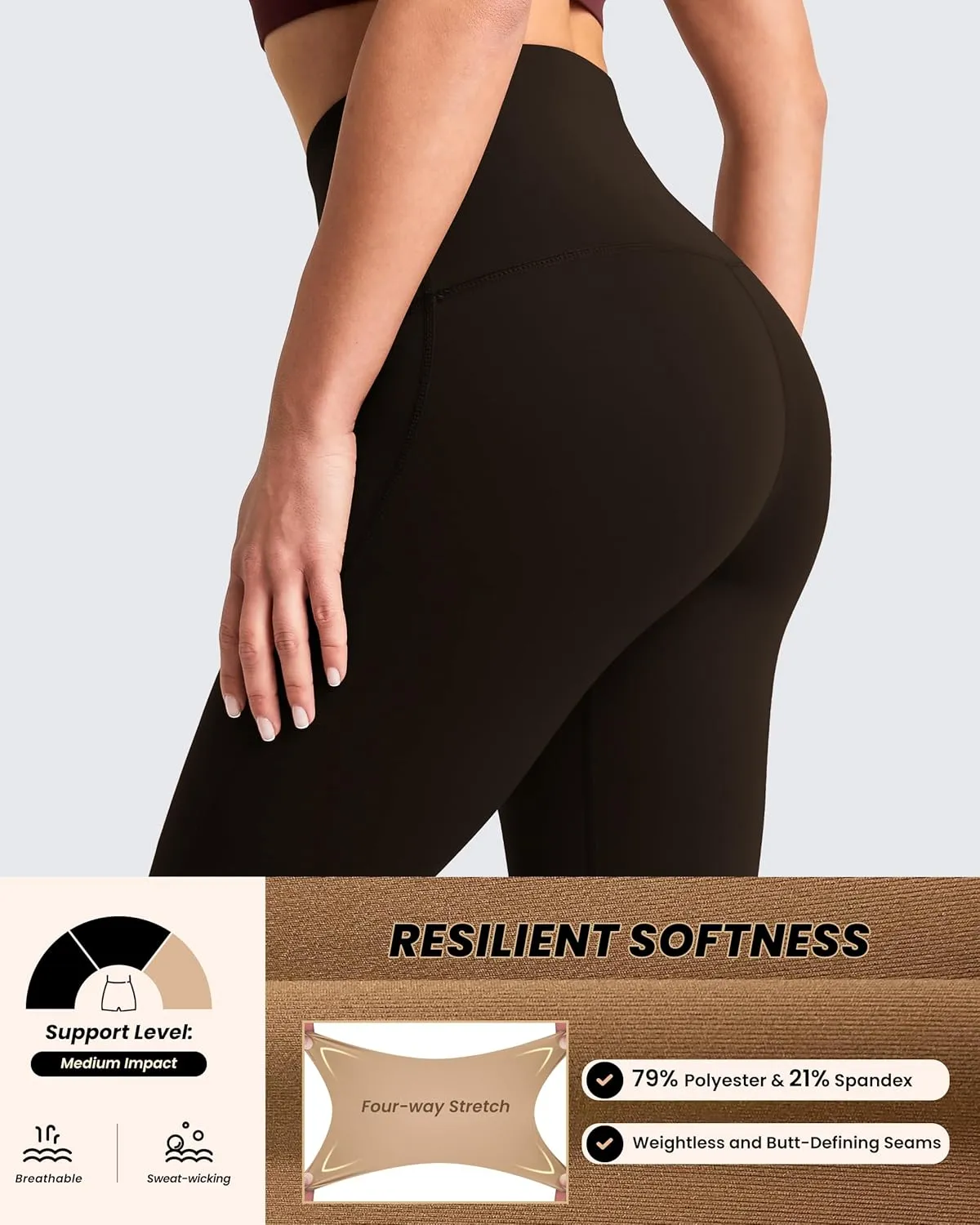 QUEENIEKE Workout Leggings for Women 27" - Ultra High Waisted Tummy Control Yoga Pants Butt Lifting Gym Training Tight