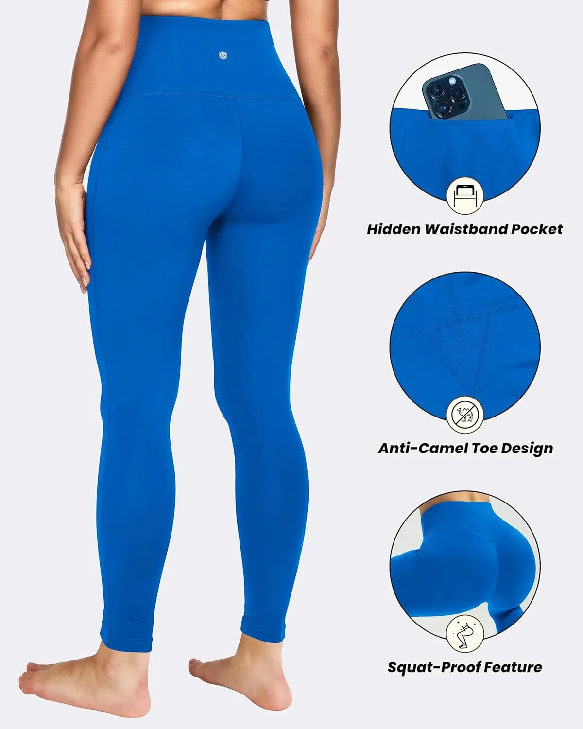 QUEENIEKE Workout Leggings for Women 27" - Ultra High Waisted Tummy Control Yoga Pants Butt Lifting Gym Training Tight