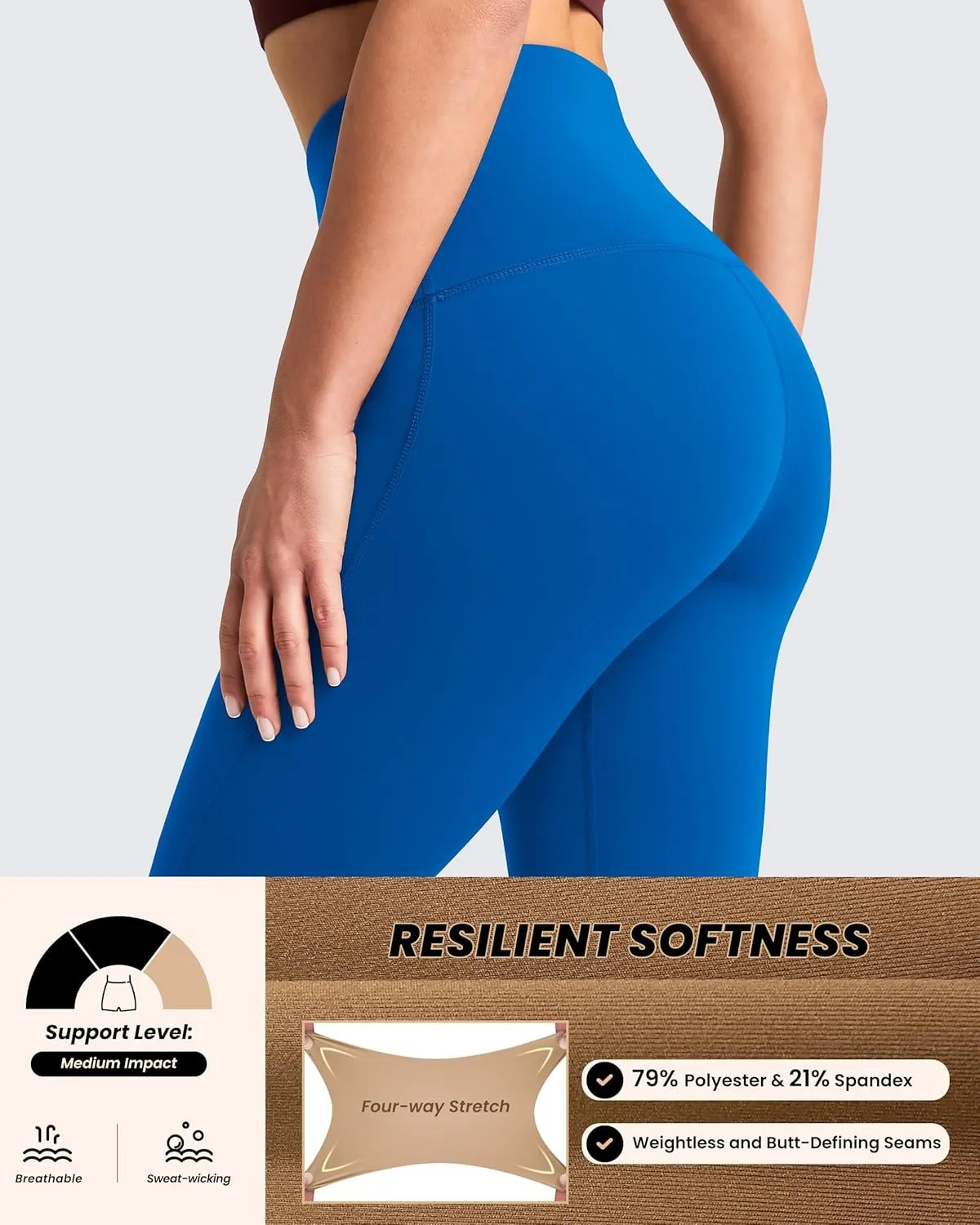 QUEENIEKE Workout Leggings for Women 27" - Ultra High Waisted Tummy Control Yoga Pants Butt Lifting Gym Training Tight